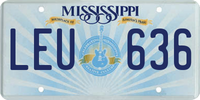 MS license plate LEU636