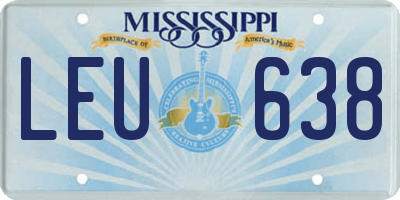 MS license plate LEU638