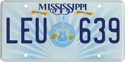 MS license plate LEU639