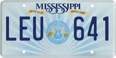MS license plate LEU641