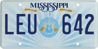 MS license plate LEU642