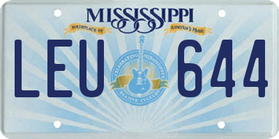 MS license plate LEU644