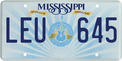 MS license plate LEU645