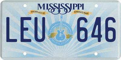 MS license plate LEU646