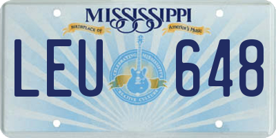 MS license plate LEU648