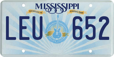 MS license plate LEU652