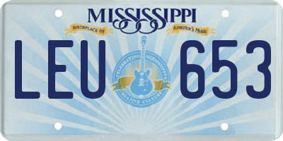 MS license plate LEU653