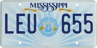MS license plate LEU655