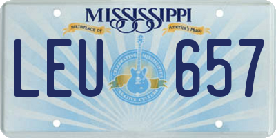 MS license plate LEU657