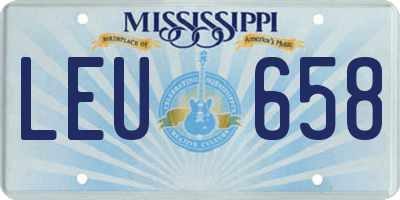 MS license plate LEU658