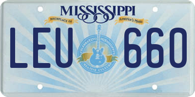 MS license plate LEU660