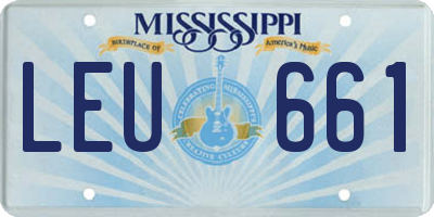 MS license plate LEU661