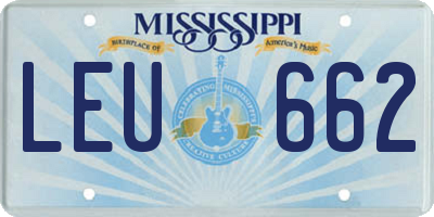 MS license plate LEU662