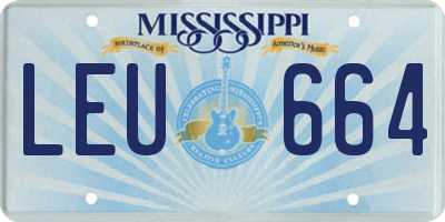 MS license plate LEU664