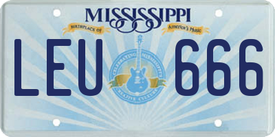 MS license plate LEU666