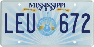 MS license plate LEU672
