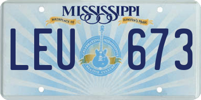 MS license plate LEU673