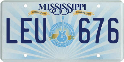 MS license plate LEU676