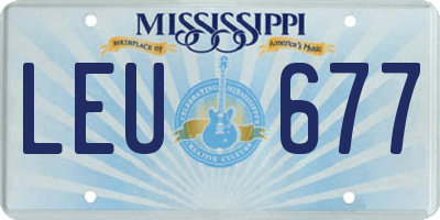 MS license plate LEU677