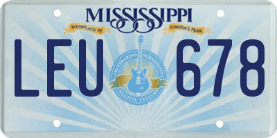 MS license plate LEU678