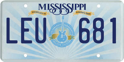 MS license plate LEU681