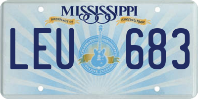 MS license plate LEU683