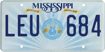 MS license plate LEU684