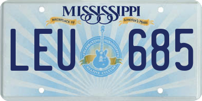 MS license plate LEU685