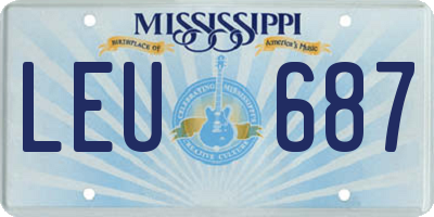 MS license plate LEU687
