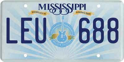 MS license plate LEU688