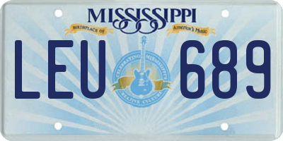 MS license plate LEU689