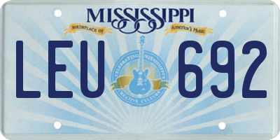 MS license plate LEU692