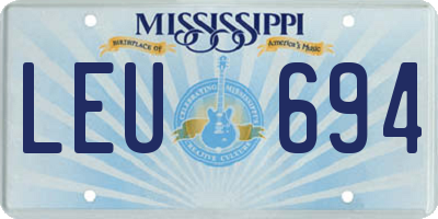 MS license plate LEU694