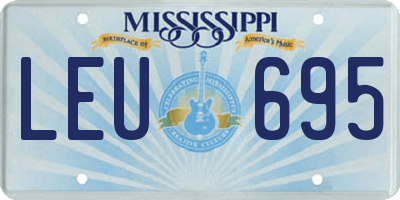 MS license plate LEU695