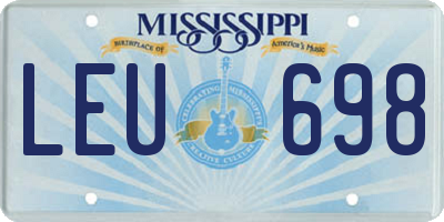 MS license plate LEU698