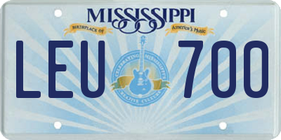 MS license plate LEU700