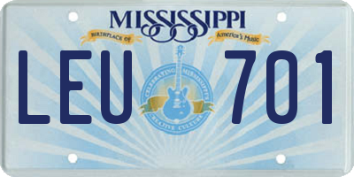 MS license plate LEU701