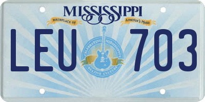 MS license plate LEU703