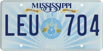 MS license plate LEU704