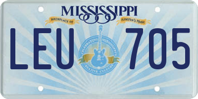 MS license plate LEU705