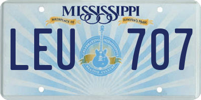 MS license plate LEU707