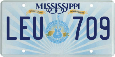 MS license plate LEU709