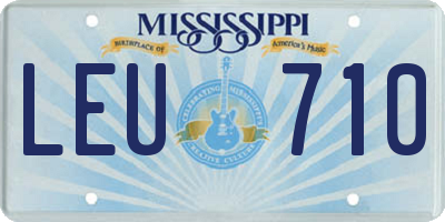 MS license plate LEU710