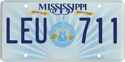 MS license plate LEU711