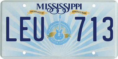 MS license plate LEU713