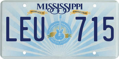 MS license plate LEU715