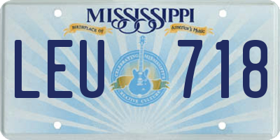 MS license plate LEU718