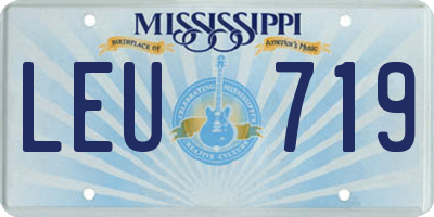 MS license plate LEU719