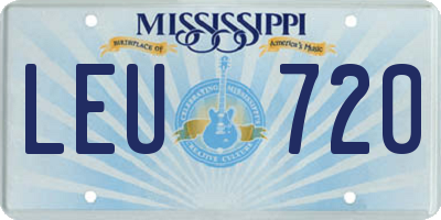 MS license plate LEU720