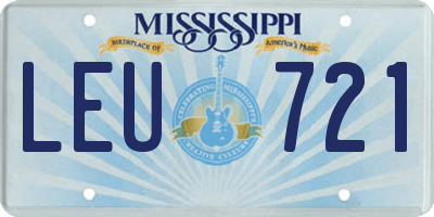 MS license plate LEU721